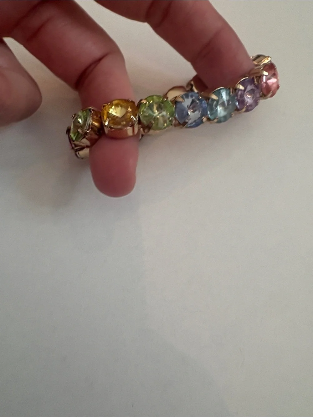 Crewcuts rainbow gem stretch bracelet